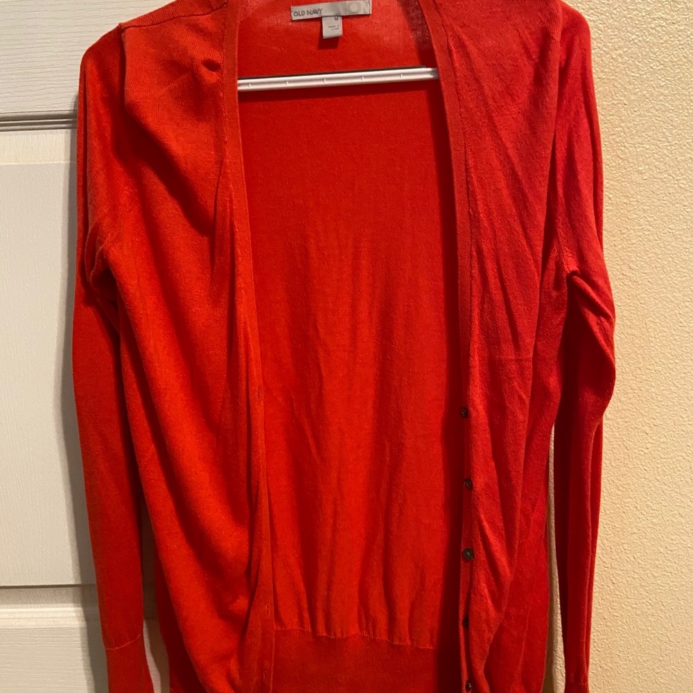 Red old navy cardigan